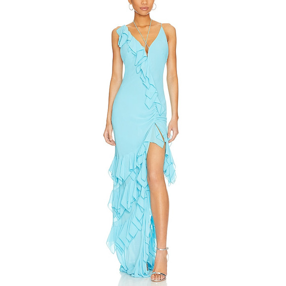NBD Dresses & Skirts - Nbd 'Suki' Blue Georgette Gown Size L